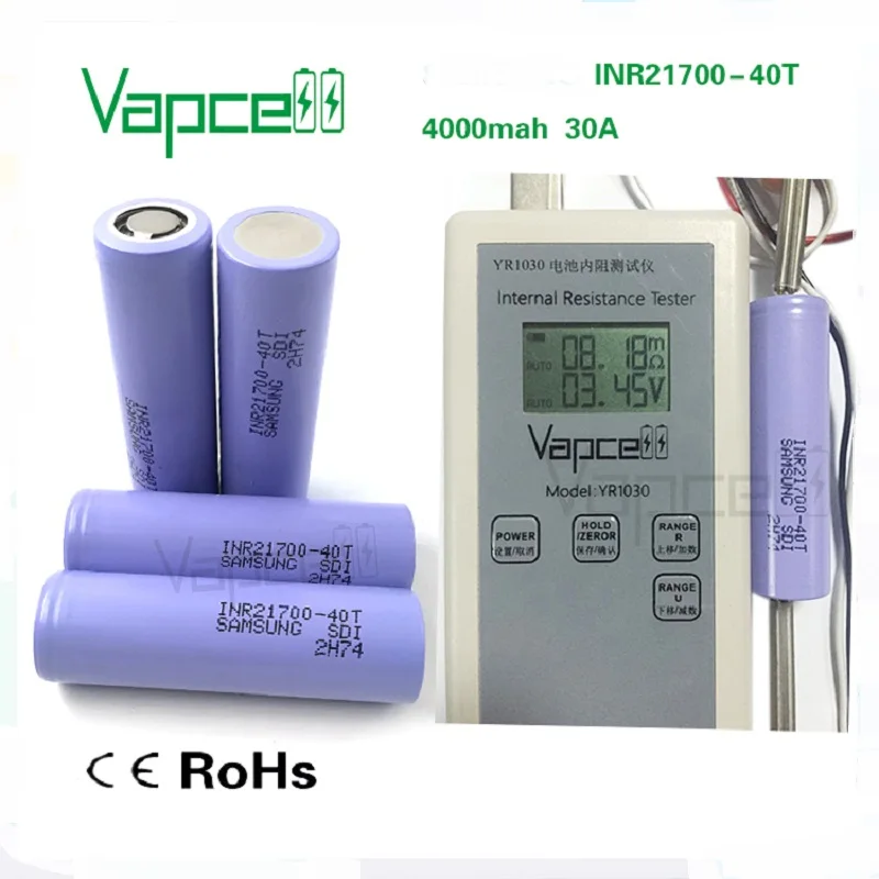 1 доллар купон Vapcell 21700 4000mah 30A 40T 3,7 V непрерывный разряд литий-ионная батарея