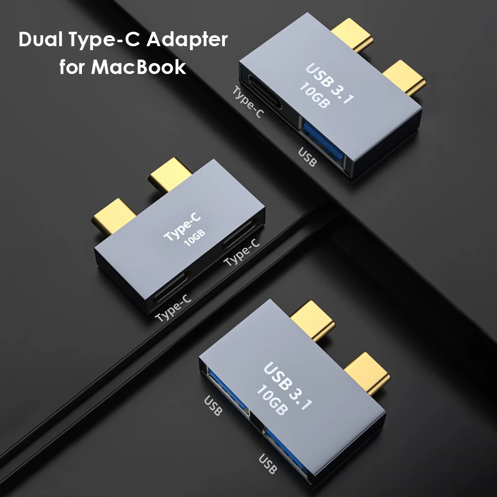 

USB C HUB Docking Station Dual Type-C to Multi USB Splitter Adapter for MacBook Thunderbolt 3 Laptop PC Extender