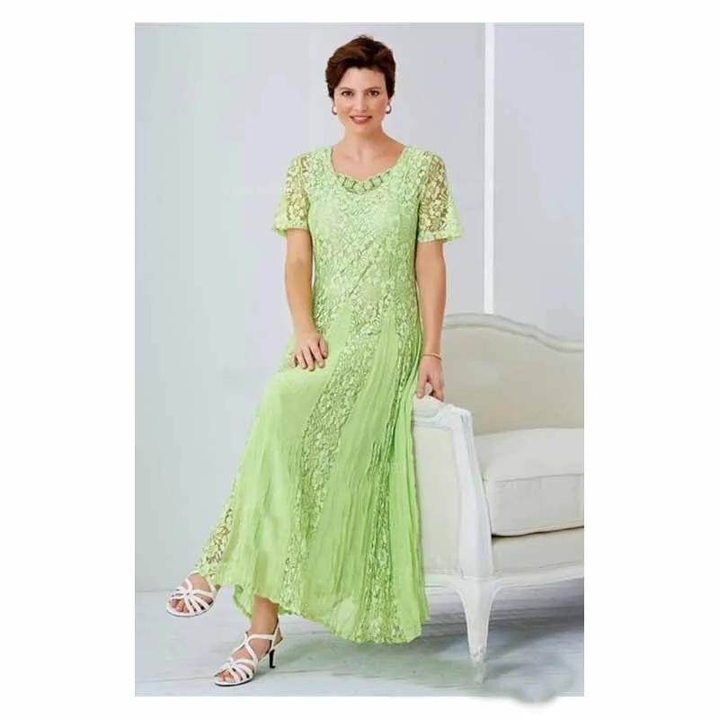 Элегантное ниже колена кружевное платье для матери невесты платья с круглым