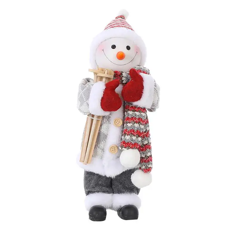 

1pc 30cm Adorable Christmas Plush Snowman Doll Lovely Doll Ornament Desktop Adornment Christmas Snowman Figurines
