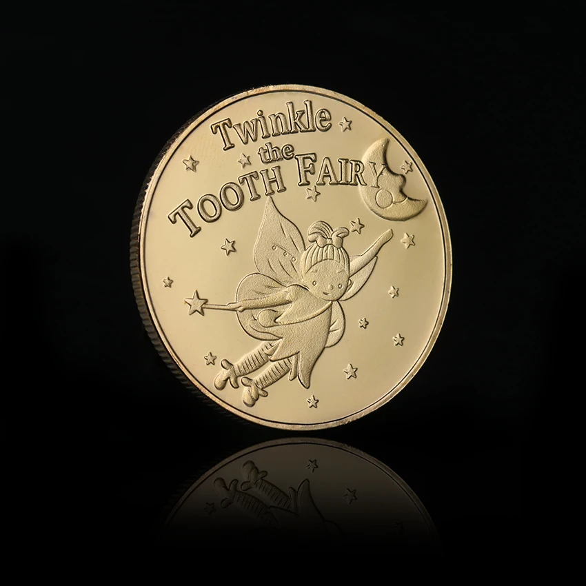 REPLICA 1PC Creative Kids Tooth Change Growth Record Gift Decorative Coins Tooth Fairy  Commemorative Coin