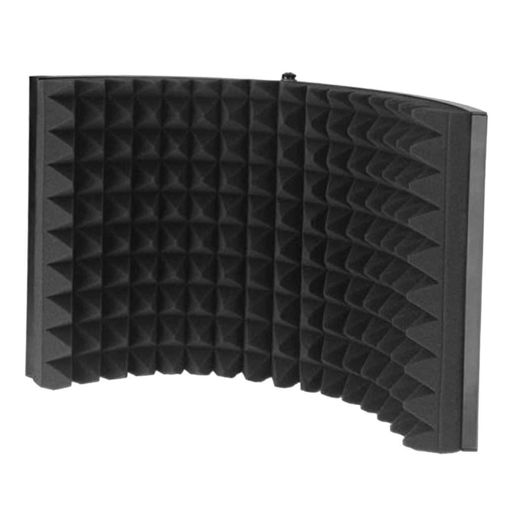 

Tabletop Compact Microphone Isolation Shield Mic Sound Absorbing Foam for Studio Sound Recording, Podcasts, Vocals, Singing