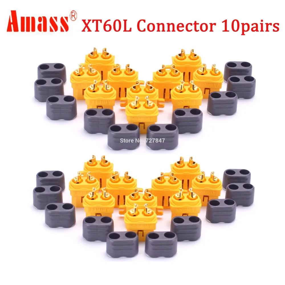20 шт.(10 пар) Высокое качество XT30 XT30U XT60 XT60H XT60L XT60PW XT90 XT90S разъем для батареи мультикоптера - Цвет: Amass XT60L Plug