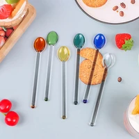 new home kitchen stirring spoons tableware tea spoons long handle coffee scoops glass