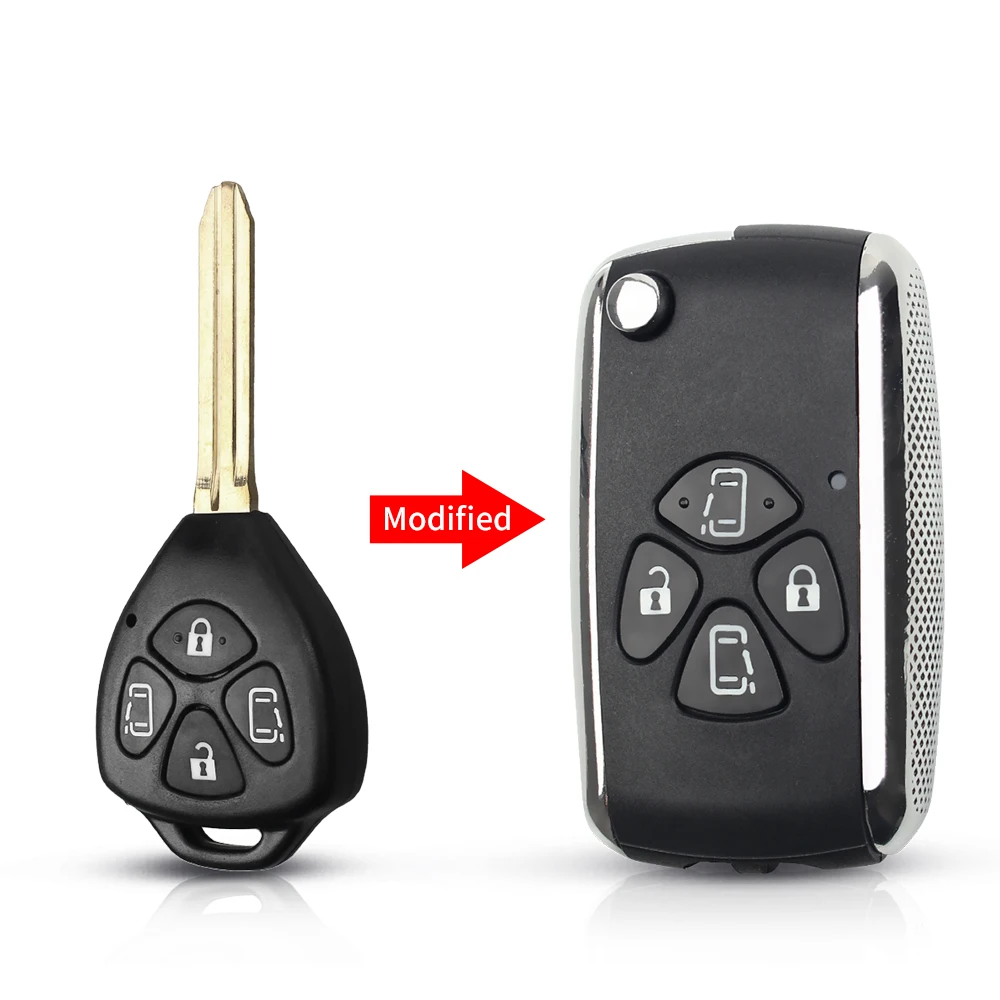 Model 4 KEYYOU Filp модифицированный дистанционный чехол для ключа автомобиля для Toyota Yaris Prado Tarago Camry Corolla RAV4 REIZ Crown Avalon Venza - Количество кнопок: Model 4