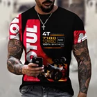 Футболка мужская оверсайз с графическим принтом, модная брендовая рубашка с лубрикантом мотора, летняя уличная одежда