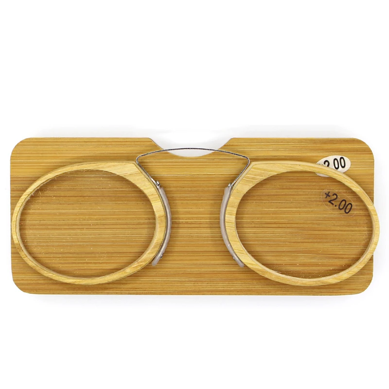 

Bamboo Wooden Portable Nose clip Reading Glasses,Without arms Flexiable nose, easy clip Protection Gaming Glasses