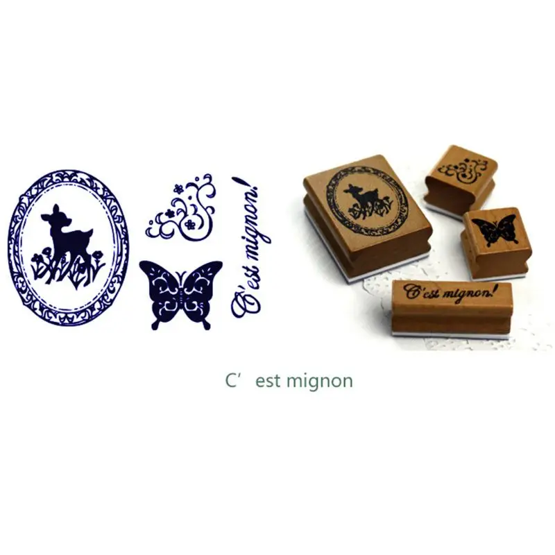 

Vintage Handbook Planner Function Series decoration stamp wooden rubber stamps s