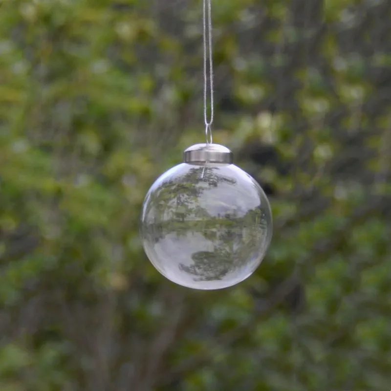 

2pcs/pack Diameter=6cm Mini Size Transparent Glass Globe Christmas Tree Hanging Decorative Handmade Pendant Friend Gift