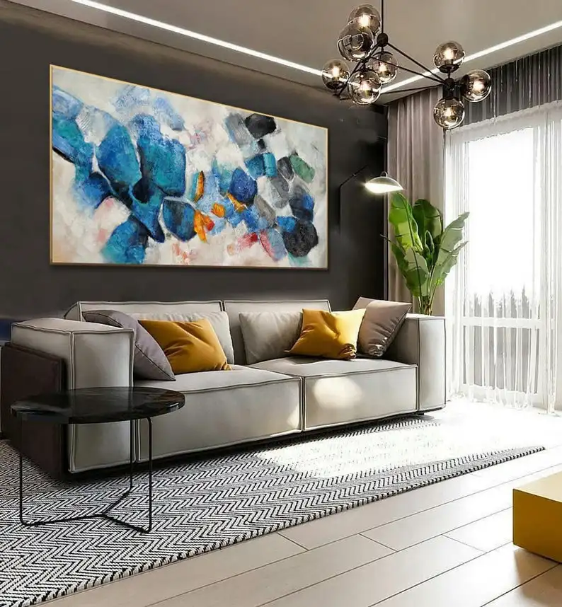 Абстрактная акриловая живопись современное произведение искусства большой