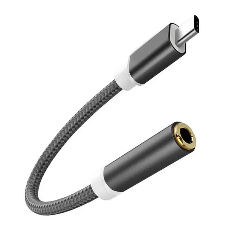 

Braided Cable Adapter USB-C Type C To 3.5mm Jack Headphone Cable Audio Aux Cable Adapter For Xiaomi Huawei For Smart Phone