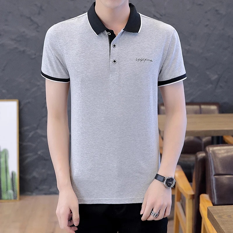 Рубашка-поло мужская хлопок короткий рукав летняя модная блуза | Мужская одежда