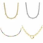 Ожерелье MC радужного цвета для женщин и девушек, женские цепочки, чокер с подвеской в виде сердца, изысканная богемная Новинка 2022, трендовые модные украшения