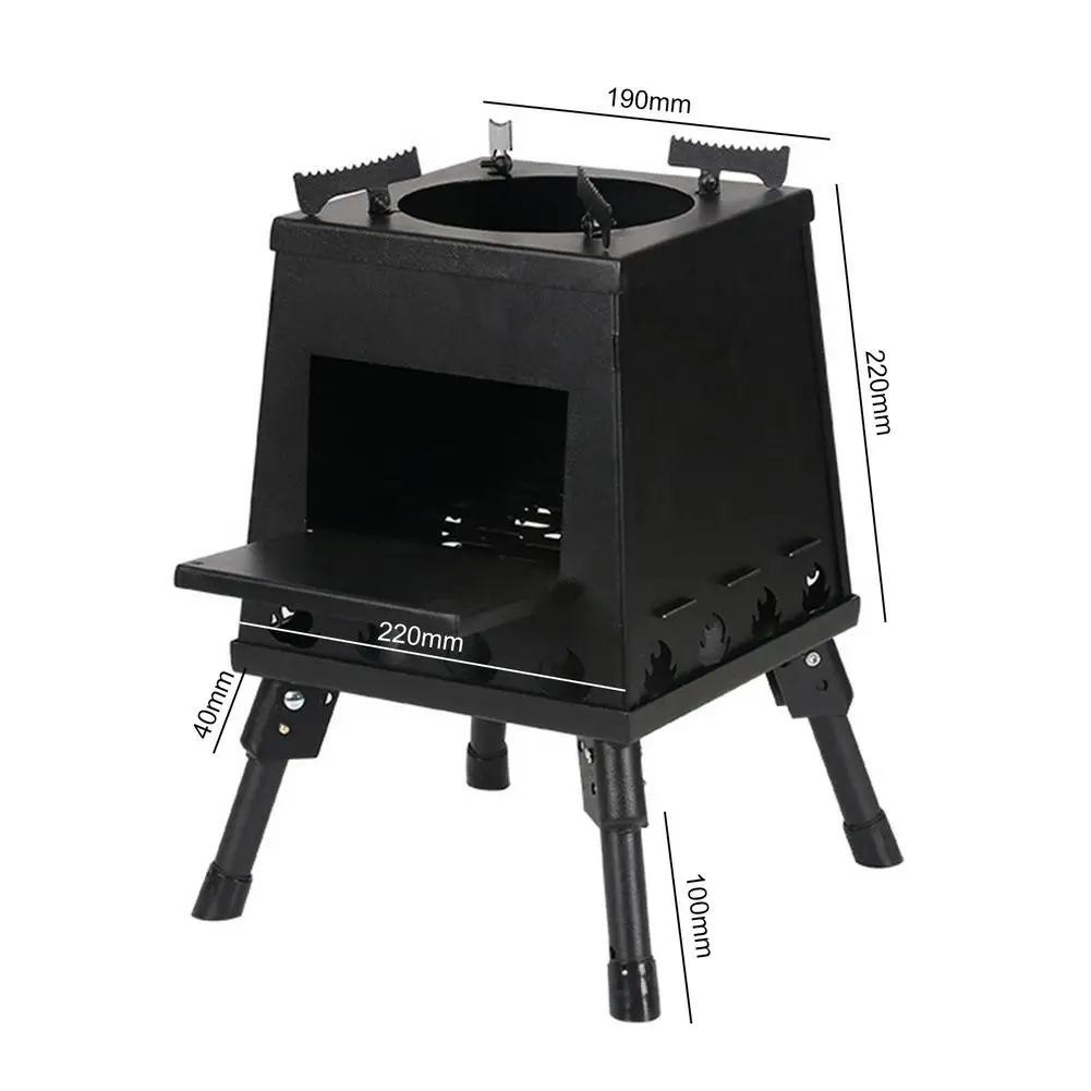

Camping Folding Wood Burning Stove Portable Grill Cooker Firewood Furnace Outdoor Survival BBQ Hiking Picnic