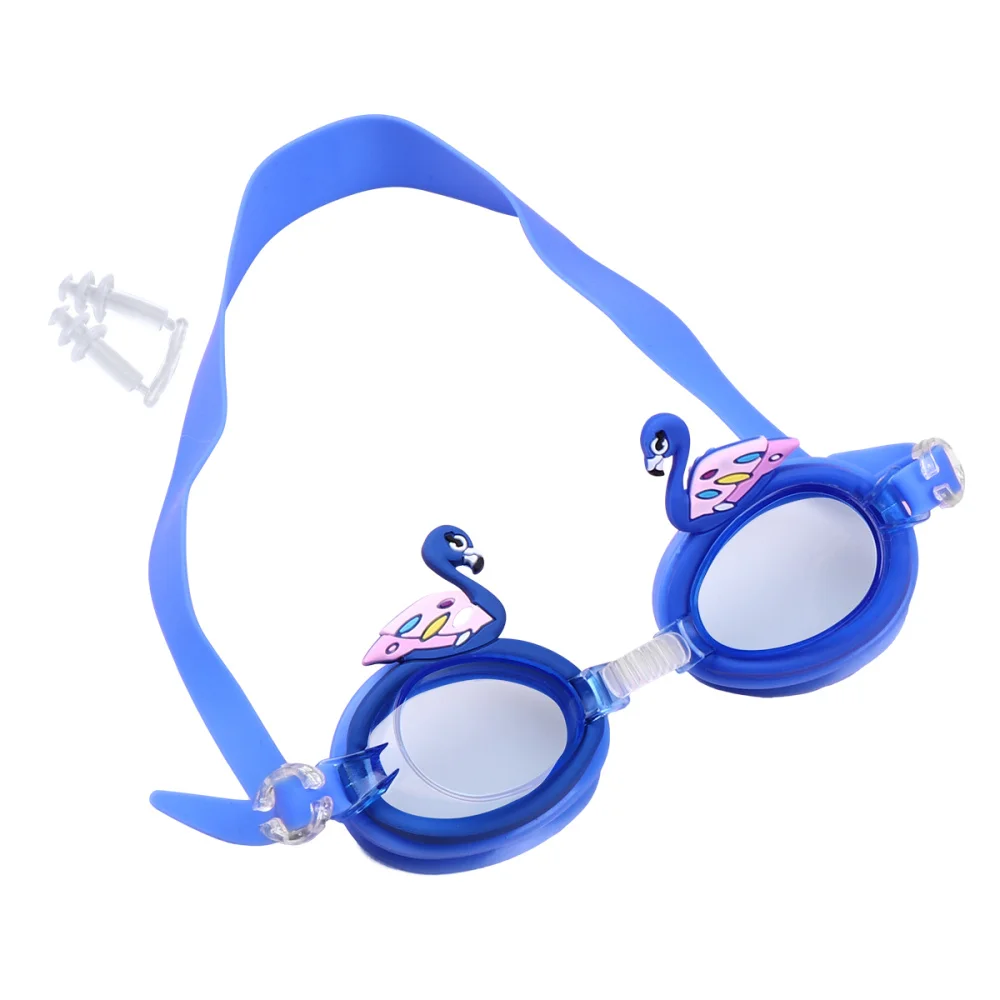 

Adjustble Kids Swim Goggles Anti-Fog Cartoon Children Swimming Glasses Swan Decorative Beach Pool Accessories Eyewear)