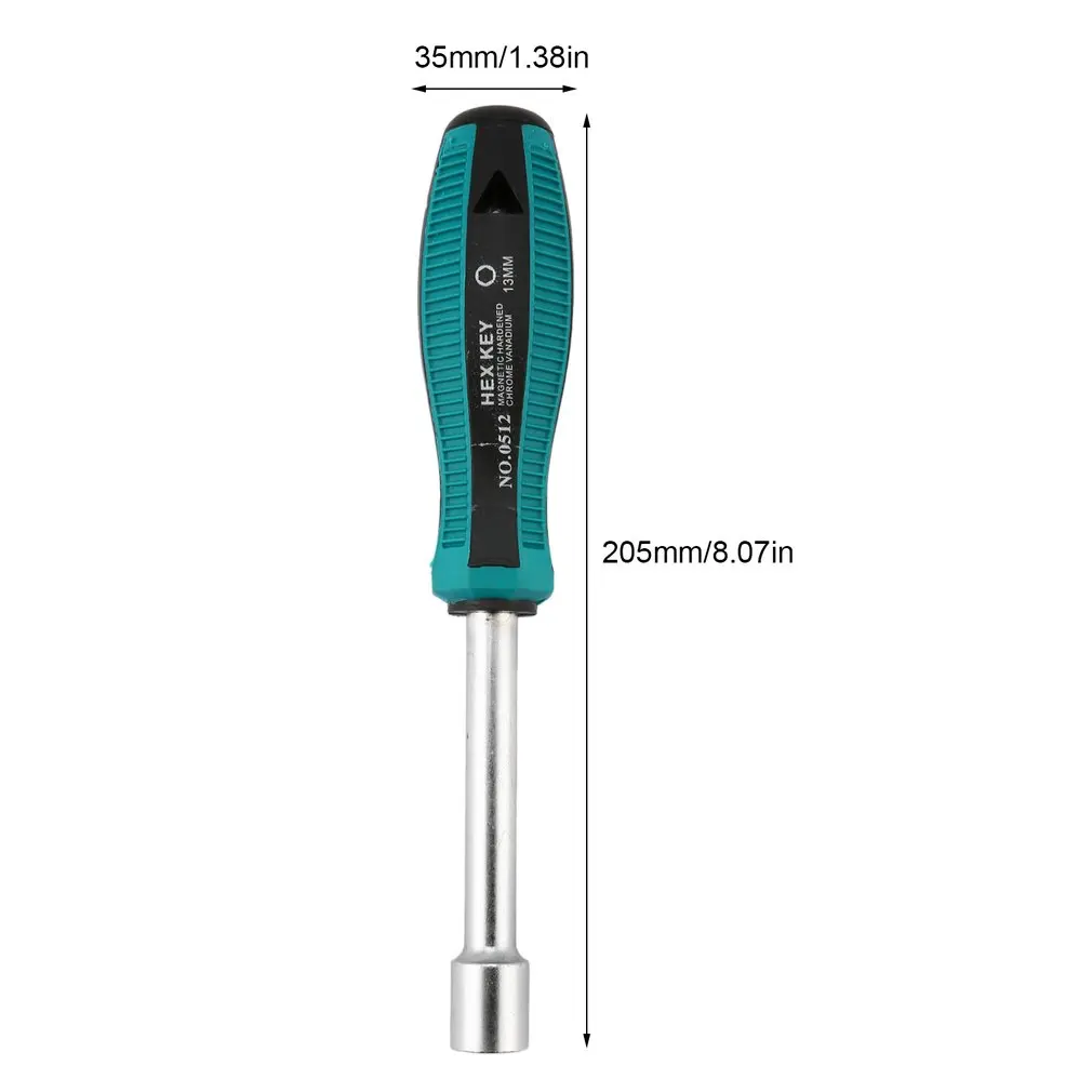 

0512 Portable Hex Socket Sleeve Metal Socket Driver Wrench Screwdriver Hex Nut Key Nut Driver Professional Hand Tool