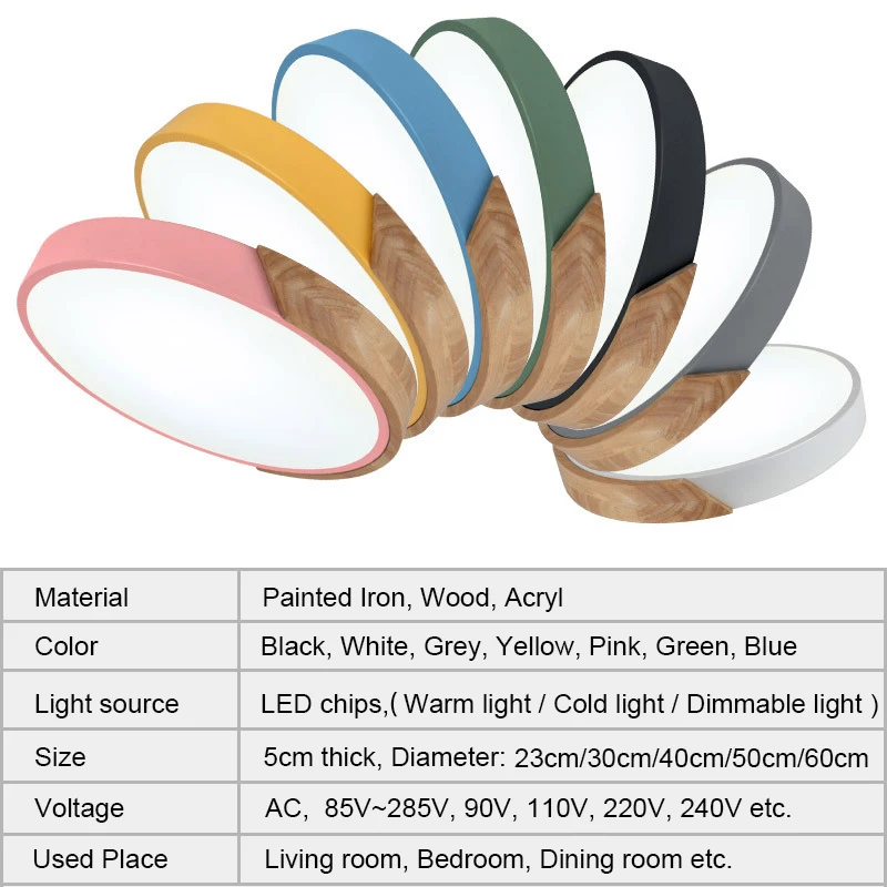 

Dimmable Led Ceiling Lights 5cm Ultra Thin Modern Ceiling Lamp Nordic Living Room Lights Bedroom Plafonnier Led 23/30/40/50/60cm