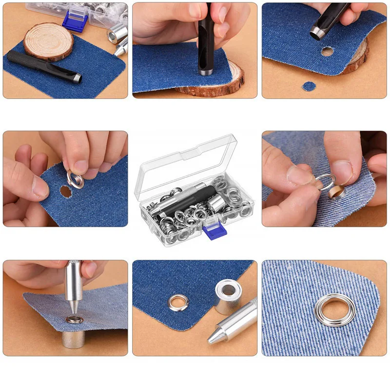 Набор металлических люверсов 12 мм для ремонта кожи и скрапбукинга сделай сам