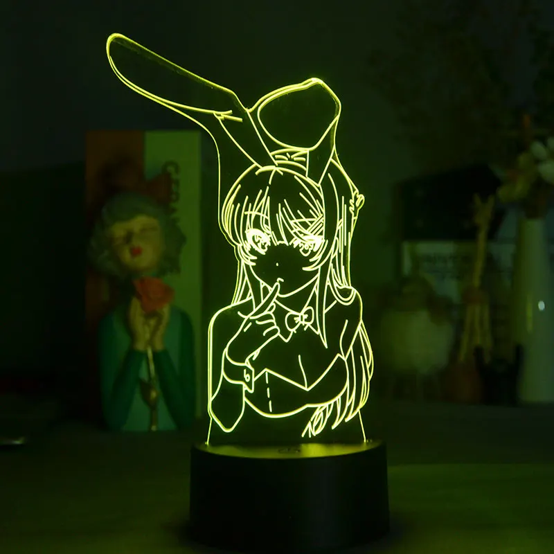 

Ночсветильник с аниме 3D, светодиодная лампа, ночсветильник с USB, умное управление телефоном, крышка для вашего рта, Мультяшные фанаты, декор ...