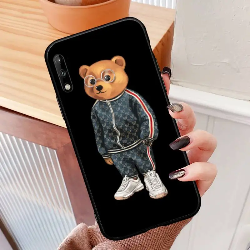 

Cute fashion Bear Phone Case For honor 7 8 9 10 20 30 A X S lite pro PLAY Cover Fundas Coque