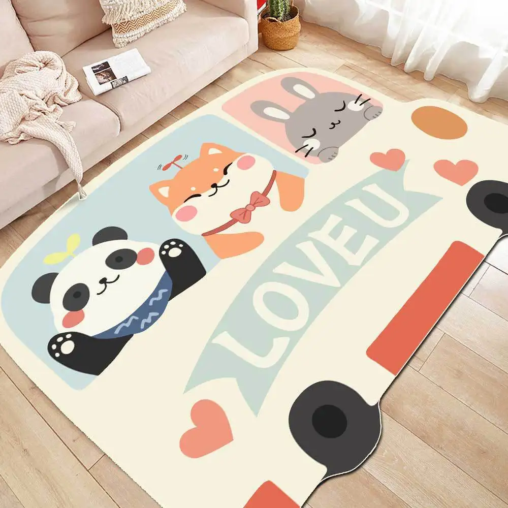 

Nordic Style Thick Irregular Carpet Cartoon Cute Car Animalscarpets For Living Room Bathroom Floor Mat Bedroom Decor Bedside Rug