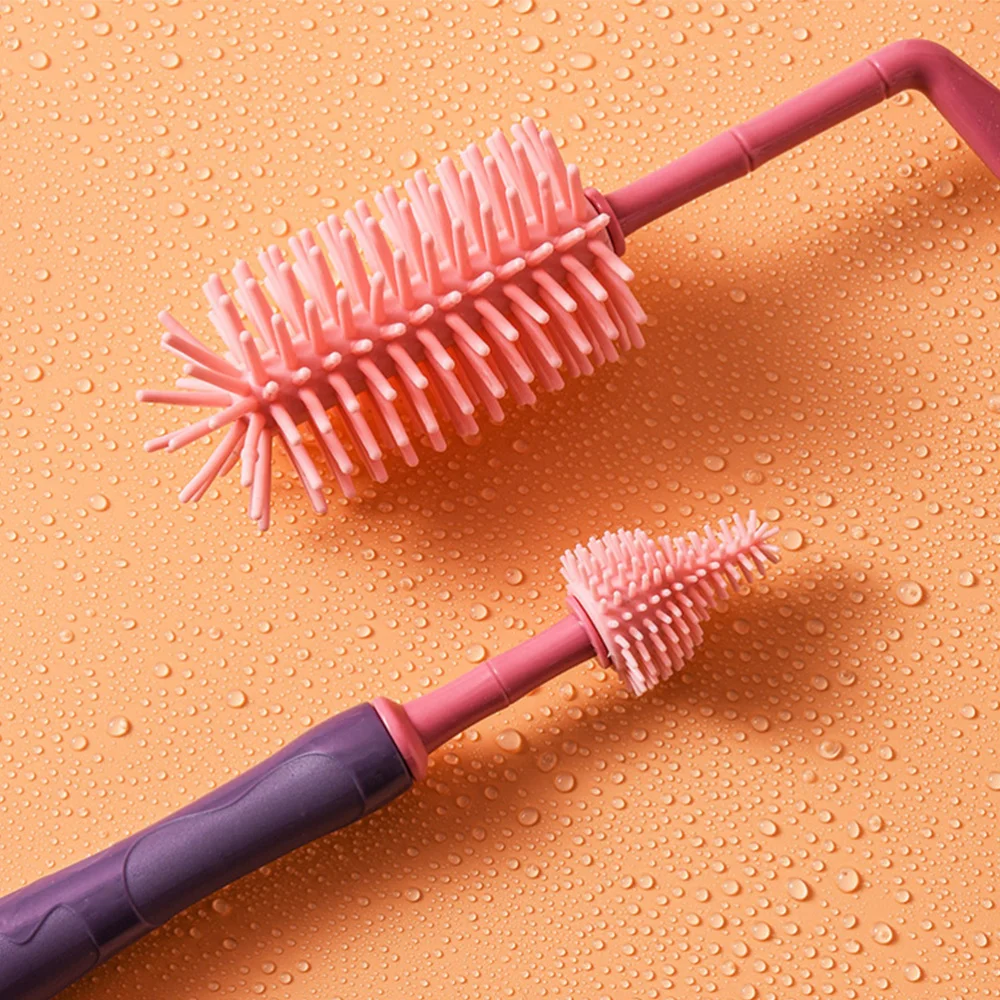 

Silicone Baby Bottle Cleaning Brush Set Water Bottle Cleaner )