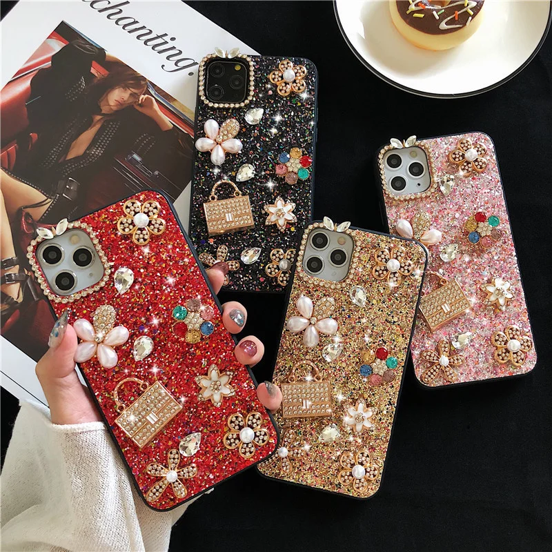 

Luxury Shiny Phone Case For Apple iPhone 12Pro 12Mini 12ProMax 11ProMax X XS XR 8 7 6 6S Plus SE2020 Shockproof Protective Cover