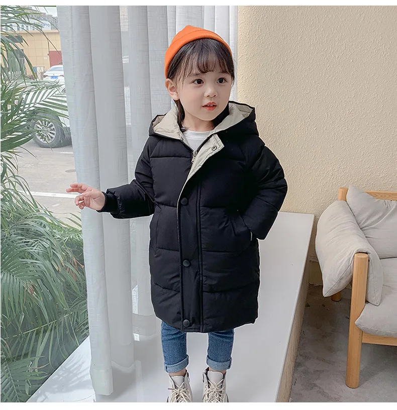 

3-10 Years Winter Warm Jacket For Girl Cotton High Quality Long Style Thick Hooded Kids Windbreaker Outerwear Christmas Gift