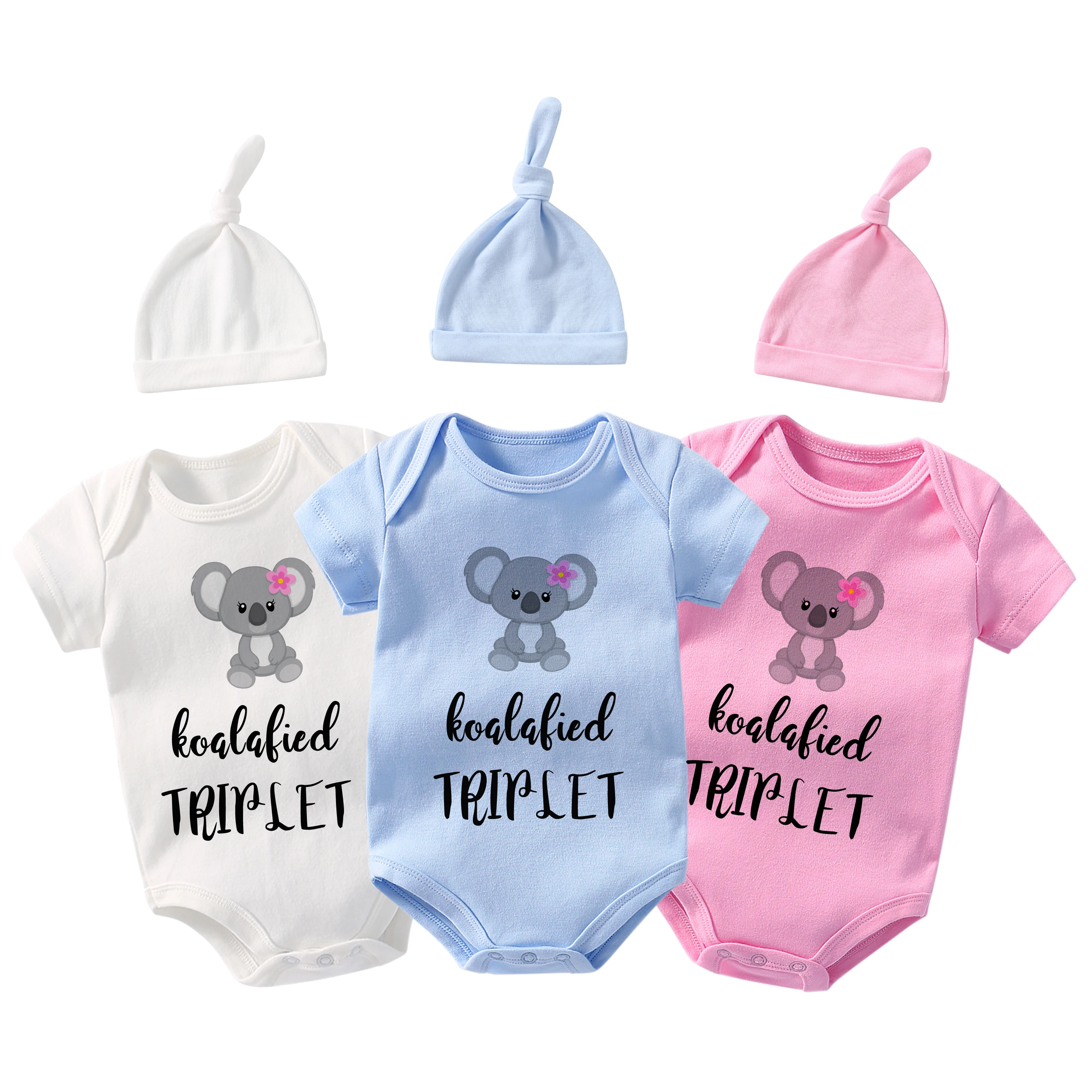 

YSCULBUTOL Baby cotton romper koala pattern triplets any color can be matched