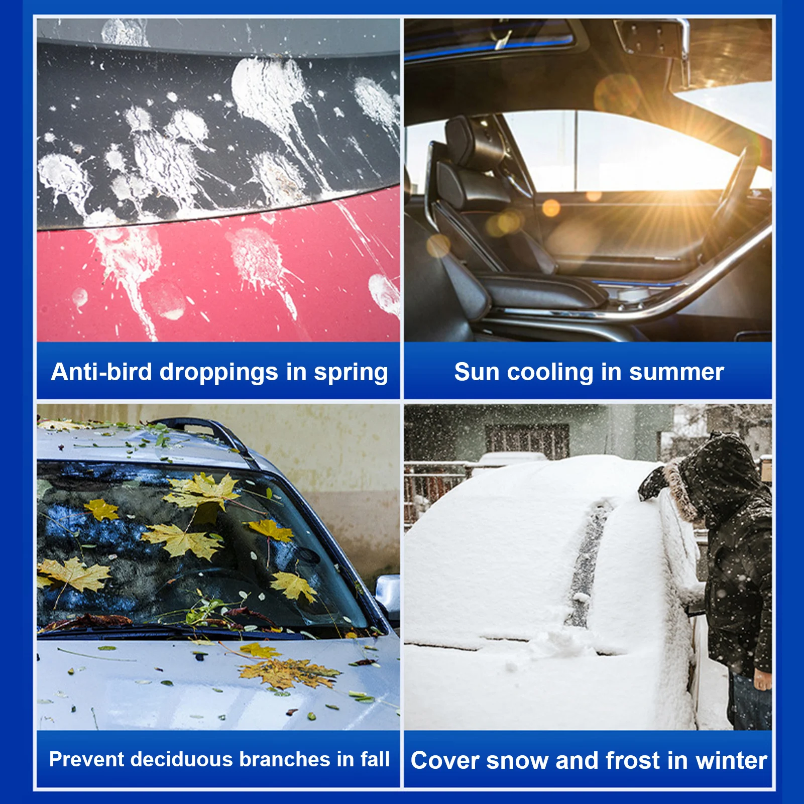 

Car Snow Cover Thickened Anti-frost Windshield Hood Car Cover Windshield Sunshade Outdoor Waterproof Anti Ice Frost Auto 2021