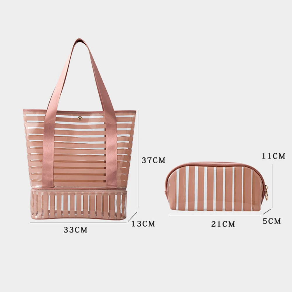 PVC Transparent Swimming Bag Gym Clear Tote Handbags Beach Pool Swim Storage Bags For Women Tavel Waterproof Swimming Bag XA233A