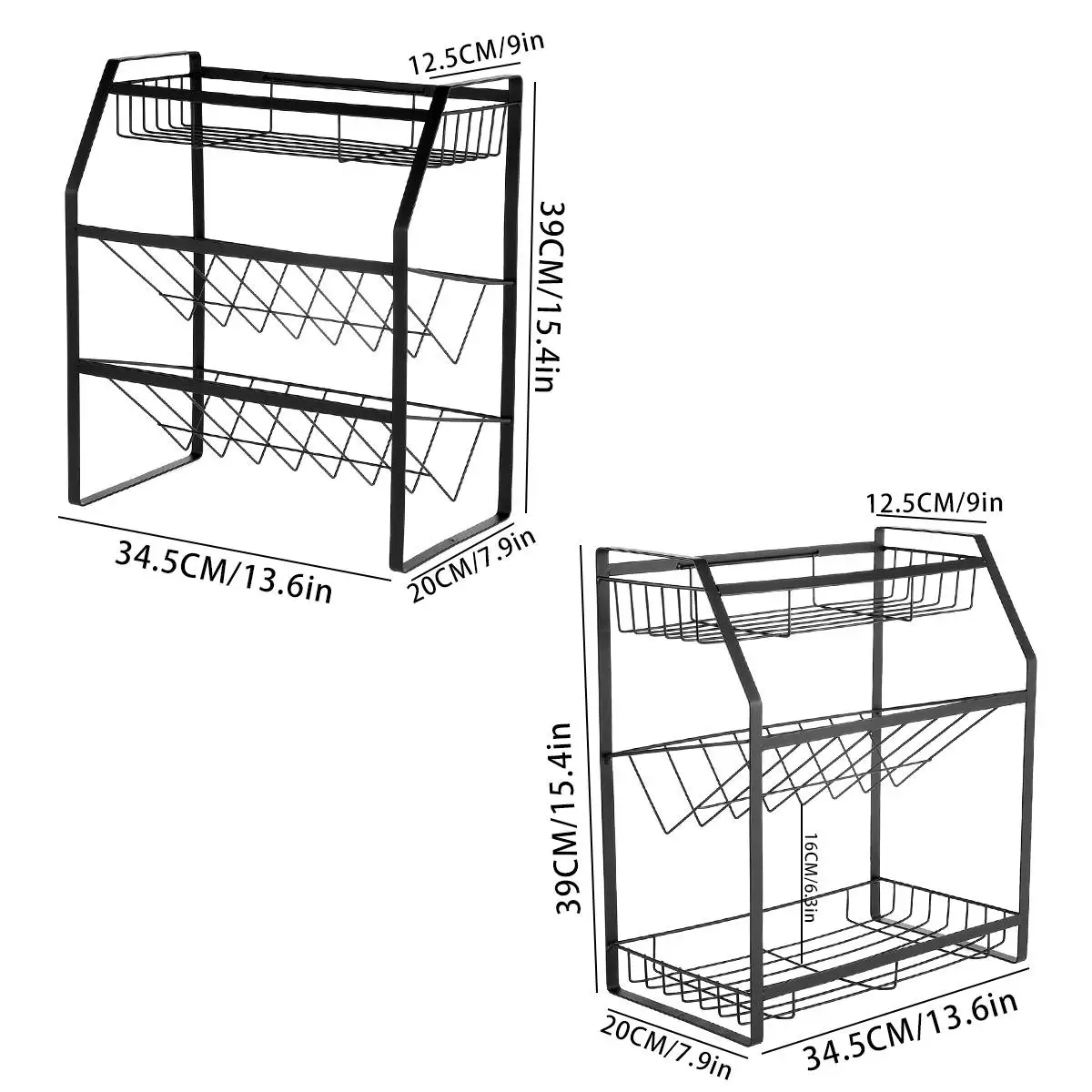 

Kitchen Storage Rack Seasoning Shelf Three Layers Oblique Bottom Style Cutlery Organizer Kitchen Accessories