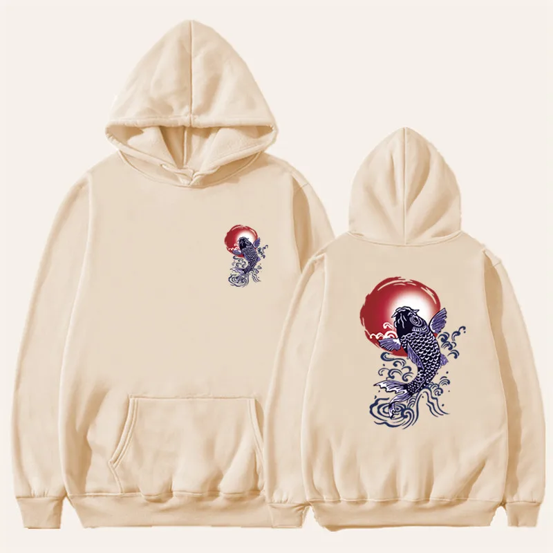 10 Off white Японский забавный кот с волнистым принтом флисовые толстовки зима Япония хип хоп повседневные белые толстовки странные вещи уличная одежда - Цвет: 10 Off white