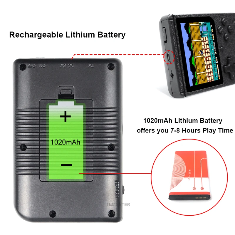 800 в 1 Ретро игровой консоли мини Ручные портативная игровая приставка