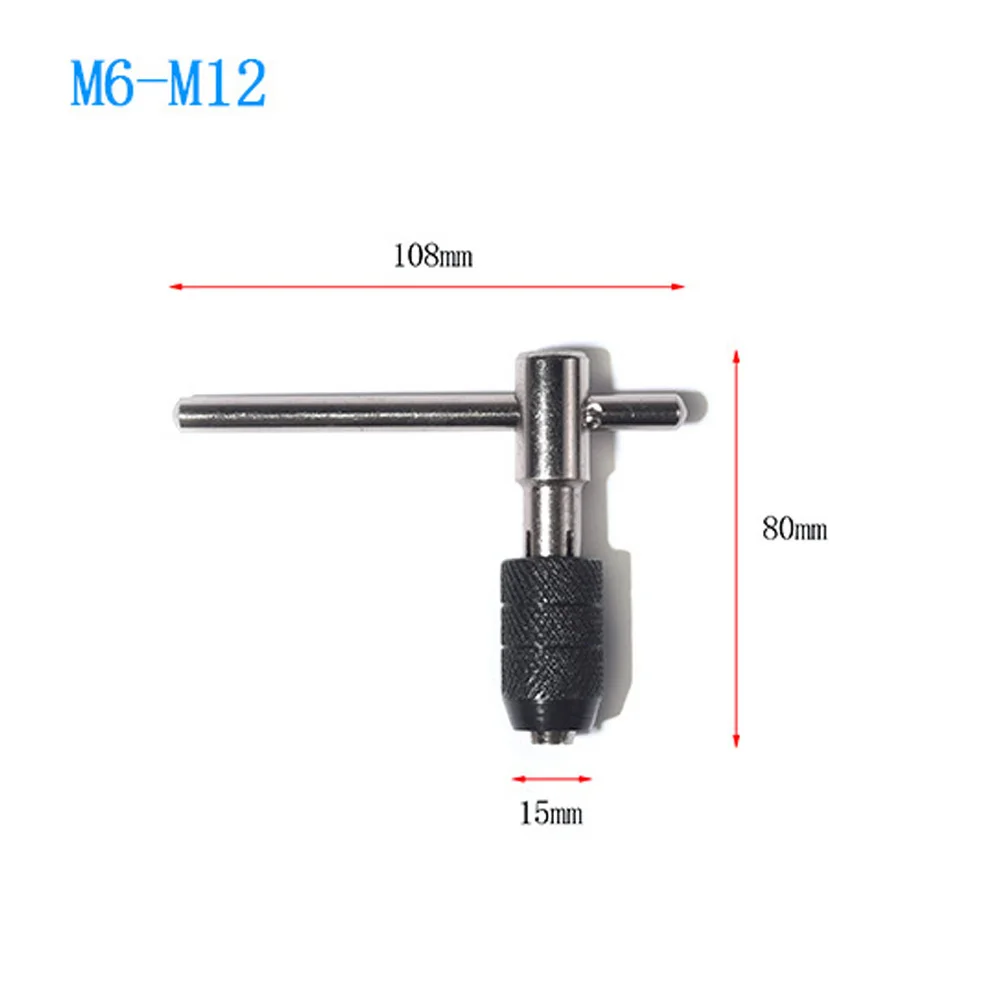

Tool Tap Wrench 3pcs T Handle Ratchet Tapping Holder Chrome vanadium steel