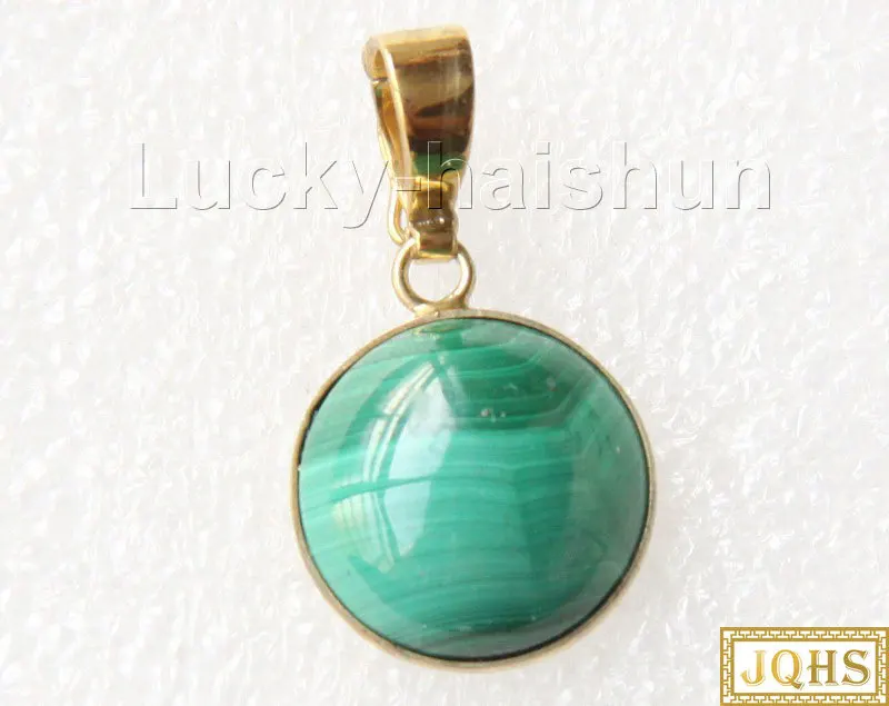 

JQHS 15mm Malachite Necklace Pendant 925s J10041