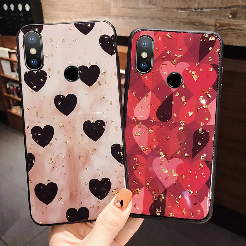 Для XiaoMi A3 A2 Lite Redmi 4x 4a 5 5a 6 6A 7 7A Note 8 Pro Y2 Y3 K20 Y1 S2 A1 Золотая фольга блестящие эпоксидные