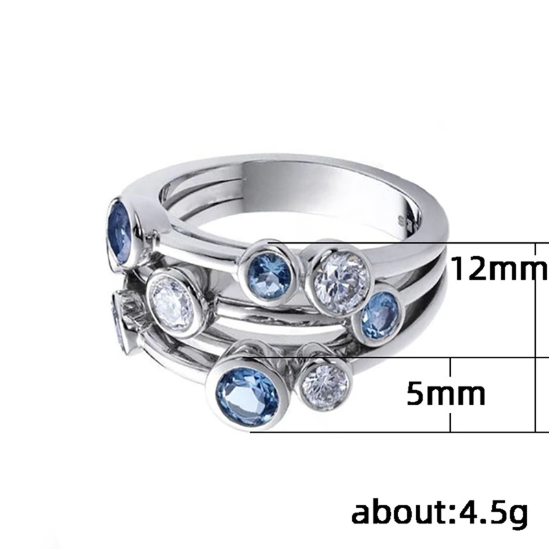 

Stylish Simple Rings Three-line Geometric Small Circle Zircons Wedding Ring For Women Girls Nice Gift For Birthday