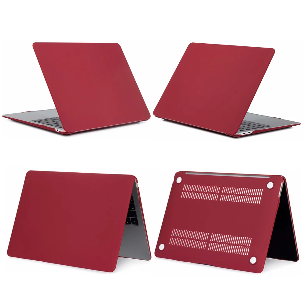 Matte Wine Red Чехол для ноутбука Apple MacBook Air Pro retina 11 12 13 15 Mac Book 13,3 15,4 дюймов Чехол с сенсорной панелью+ чехол для клавиатуры - Цвет: Matte Wine Red