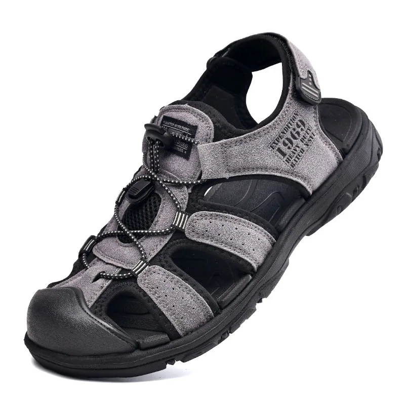 

2021 Summer Men Sandals Cow Suede Leather Men Casual Shoes Outdoor Men Leather Sandals for Men Beach Shoes Roman Shoes