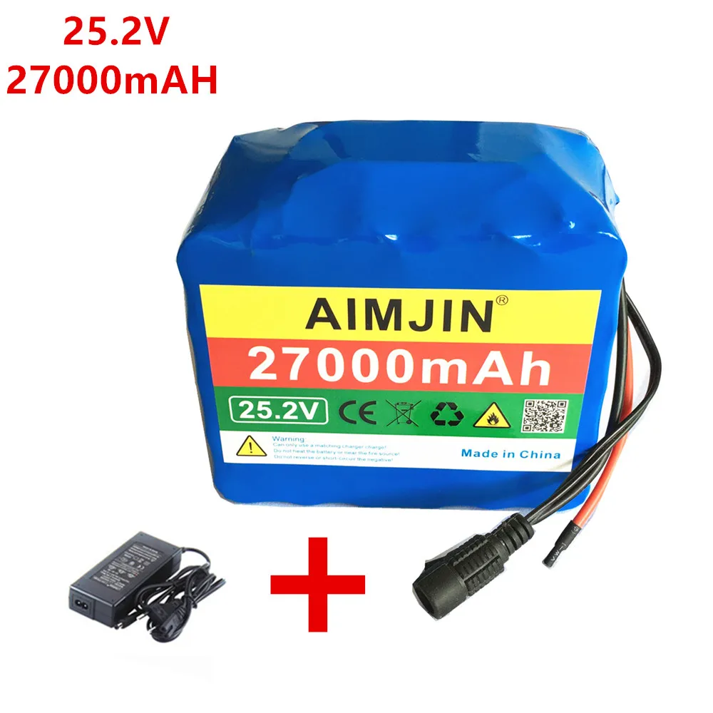 Новый 24В 27Ah 6S5P18650 Li-Ion Батарея пакет 25 2 27000 мАч Электрический велосипед