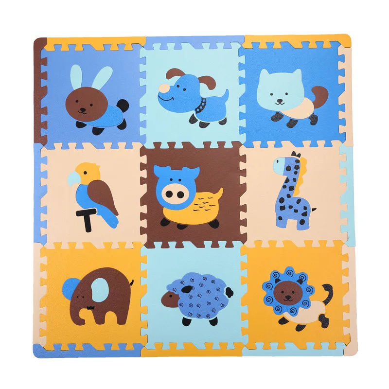

Обучающий коврик-головоломка для малышей, 9 шт. геймпадов с животным узором, Детский развивающий коврик для раннего развития, мягкая пена из ЭВА