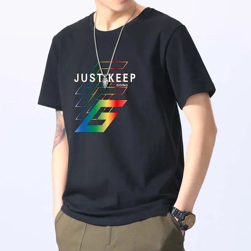 Футболка мужская с рисунком хлопок короткий рукав брендовая уличная одежда в