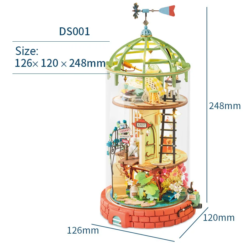

DIY Glass Hut Dollhouse Miniature Furniture Houses With LED Toys for Kids And Friend Special Birthday New Year Christmas Gifts
