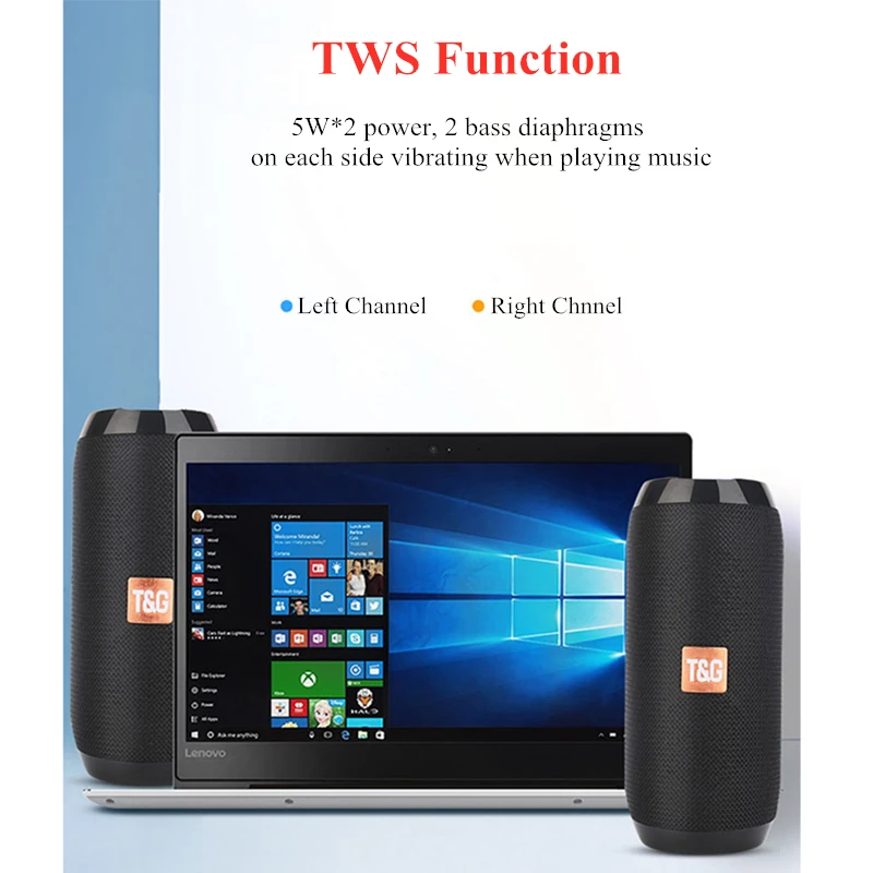 Portable Wireless Bluetooth Speakers TG157 Soundbar Stereo Subwoofer Outdoor Sports IPX6 Waterproof Support TF Card FM Radio AUX |