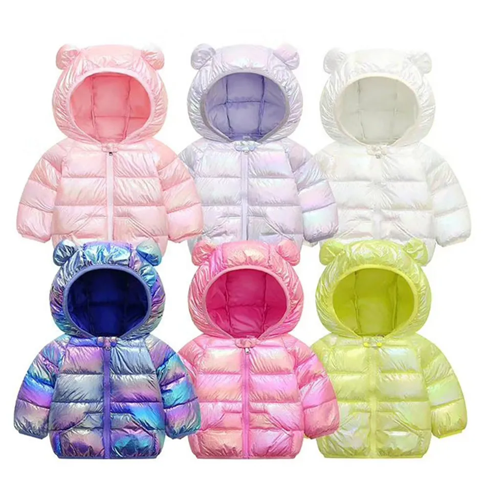 

Autumn Winter Hooded Children Down Jackets Boys And Girls White Duck Down Light Jackets Warm Kids Clothing Zipper Outerwear