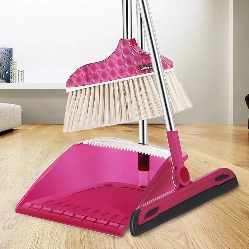 

Broom Set Broom and Dustpan Combination, Household Thickened Soft Hair Sweeping Single Wiper Broom and Dustpan Broom Natural