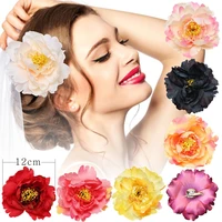 12cm new fashion cloth art large flower hairpins for women wedding hairclips headpiece elegant jewelry hair accessories