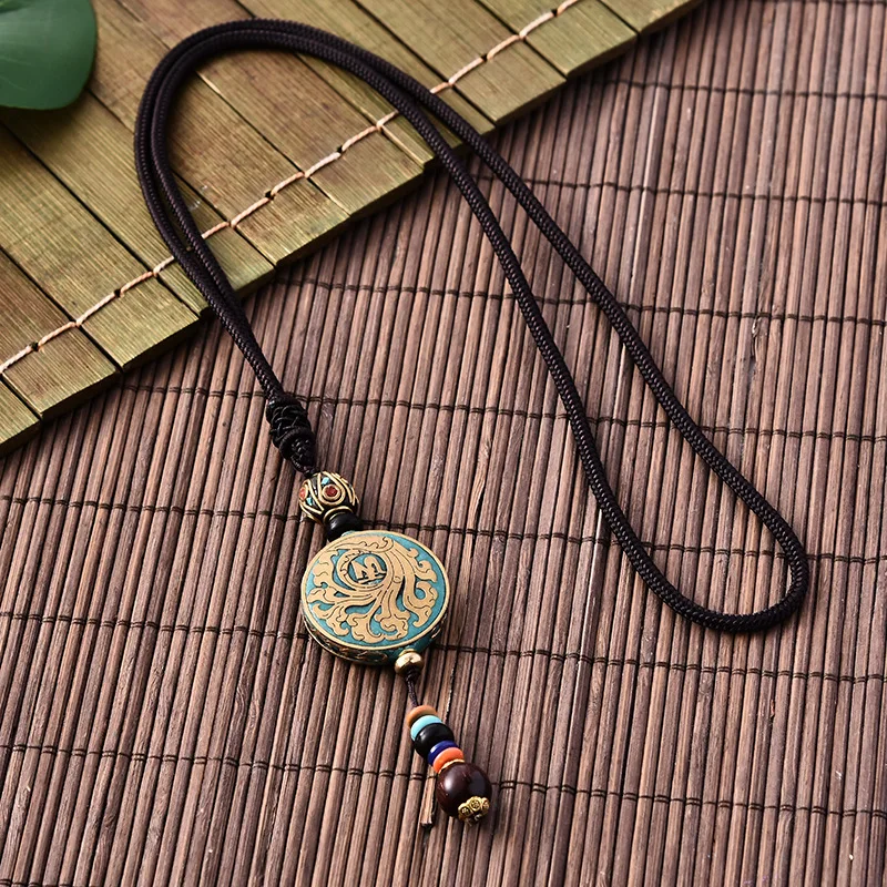 Ручной работы унисекс буддийский непальский кулон ожерелье в винтажном