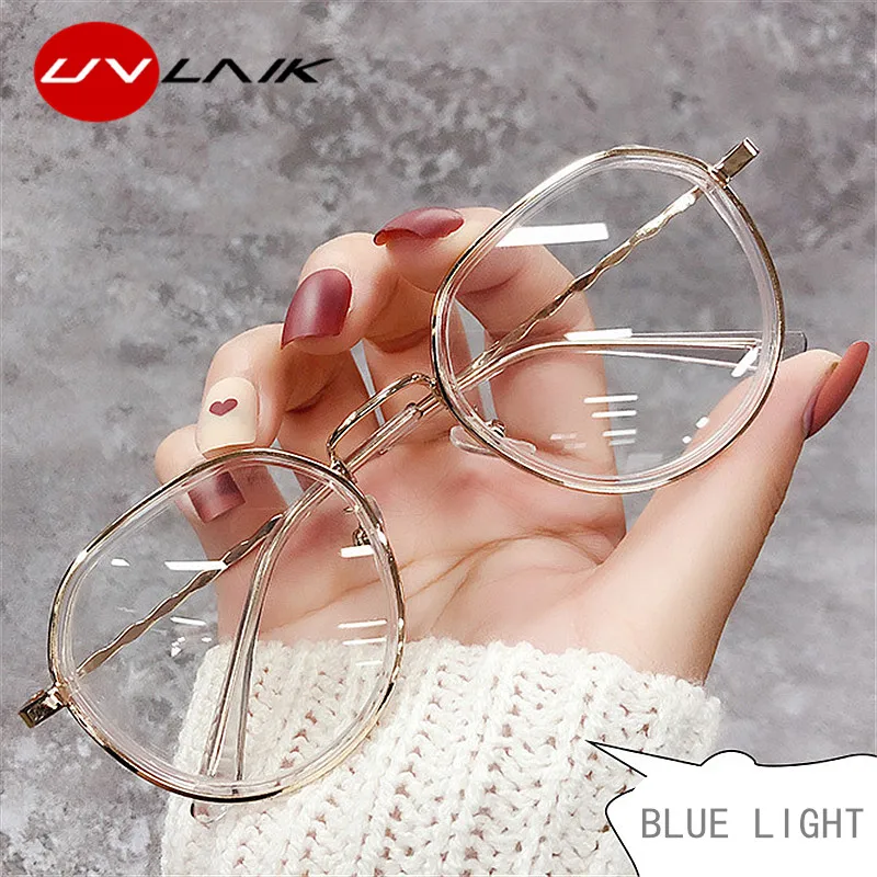 

UVLAIK Blue Light Glasses Clear Computer Gaming Fashion Women Eyewear Frame Improve Comfort Transparent Eyeglasses For Men
